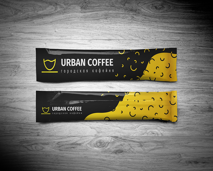 дизайн пакетика с сахаром для кафе